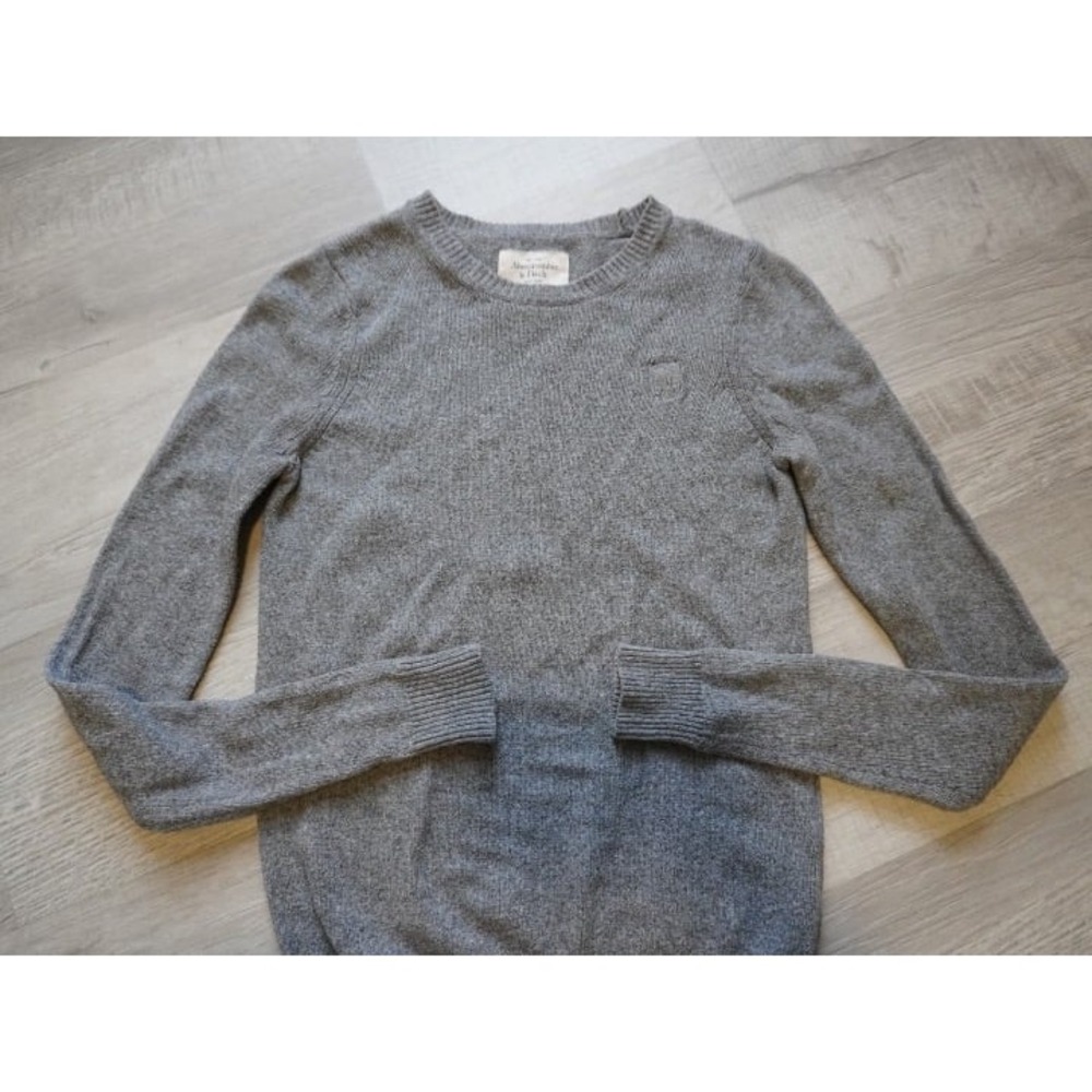 Abercrombie and‎ Fitch grey knit sweater crewneck womens s rabbit hair Cashmere